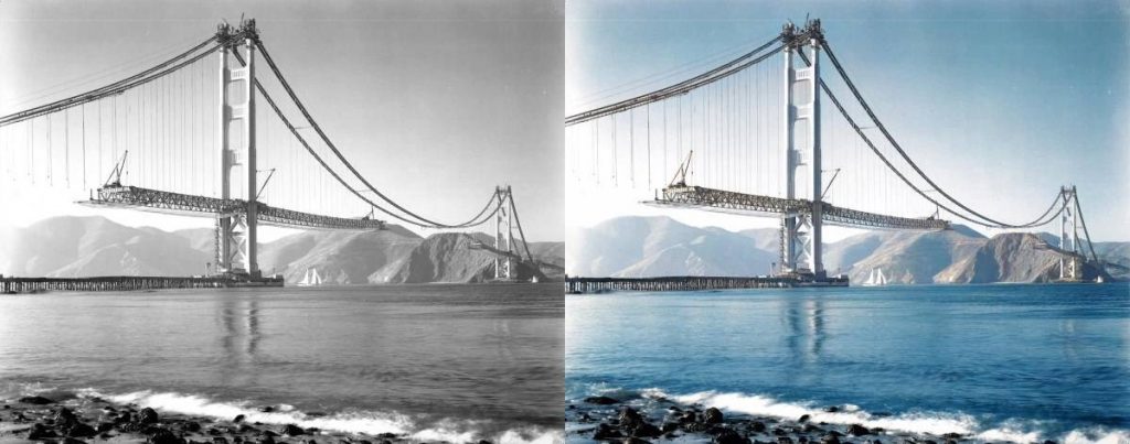 DeOldify przykład ze strony projektu koloryzacji fotografii.